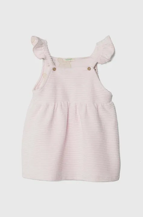 Obleka za dojenčka United Colors of Benetton roza barva