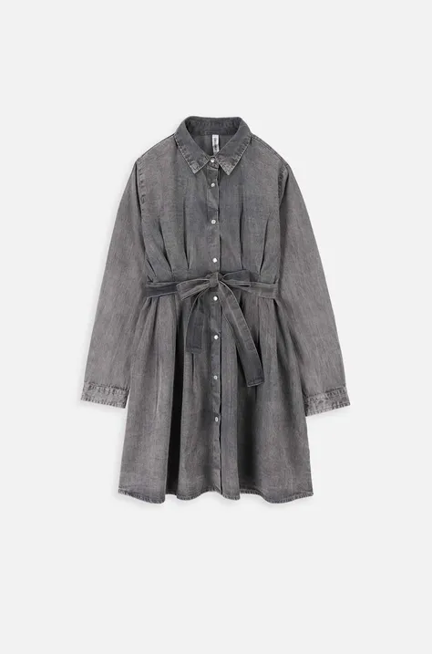 Dievčenské rifľové šaty Coccodrillo šedá farba, mini, áčkový strih