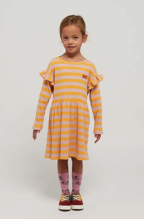Детска рокля Bobo Choses в жълто къса разкроена