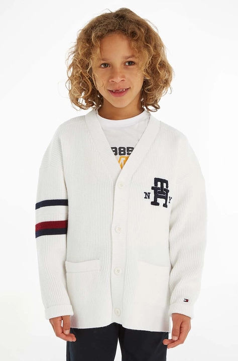 Tommy Hilfiger cardigan din bumbac pentru copii culoarea alb