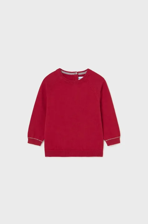 Bombažni pulover za dojenčke Mayoral rdeča barva