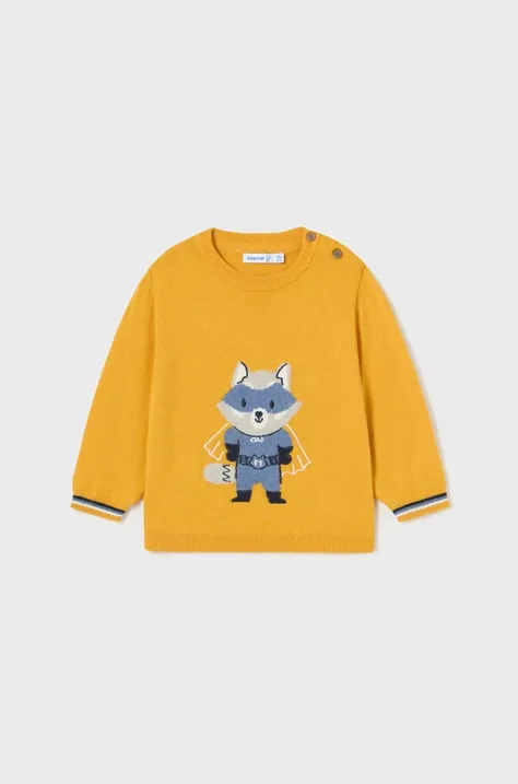 Otroški pulover s primesjo volne Mayoral rumena barva
