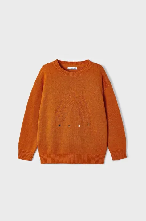Mayoral sweter z domieszką wełny dziecięcy kolor pomarańczowy lekki