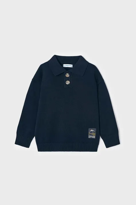 Дитячий светр з домішкою вовни Mayoral колір синій легкий
