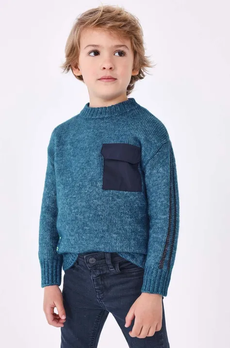 Mayoral sweter dziecięcy kolor niebieski lekki