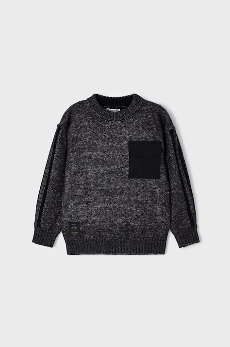 Детски пуловер Mayoral в черно от лека материя