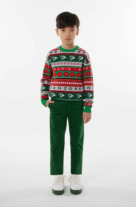 Kenzo Kids pulover copii culoarea verde