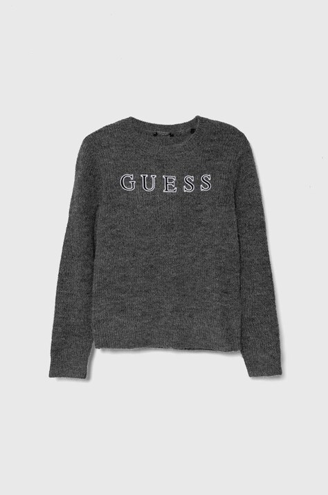 Παιδικό πουλόβερ από μείγμα μαλλιού Guess χρώμα: γκρι