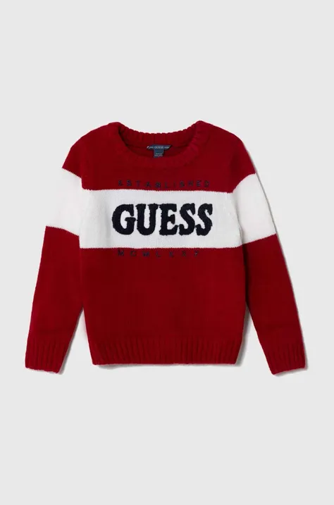 Otroški pulover Guess rdeča barva