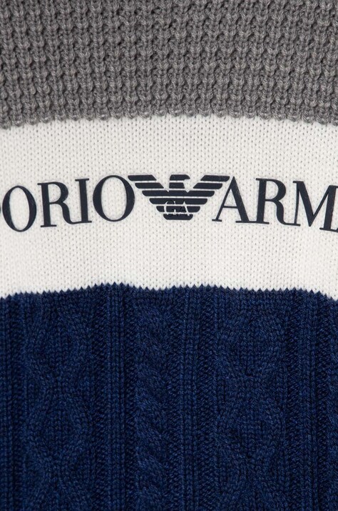 Вовняний дитячий светр Emporio Armani — AW23-SWB02L, сірий — фото 3