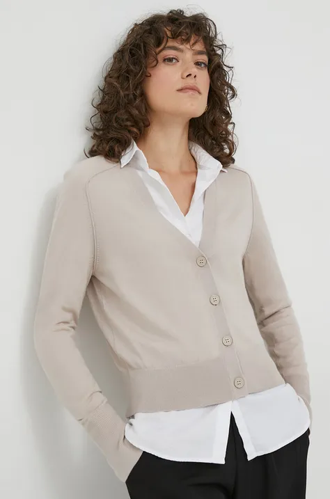 Vlnený sveter Calvin Klein dámsky, šedá farba, tenký
