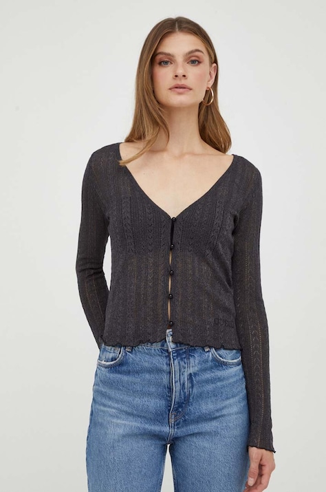 Guess cardigan femei, culoarea negru, light