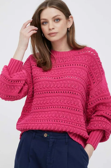 Tommy Hilfiger sweter damski kolor różowy