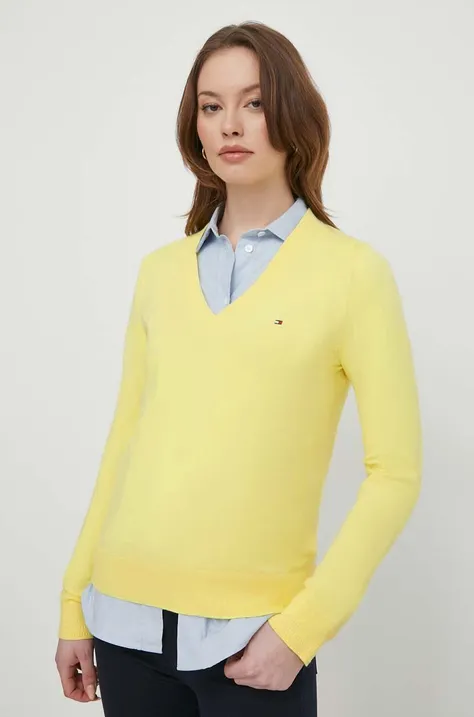 Tommy Hilfiger pulover femei, culoarea galben, light WW0WW40098