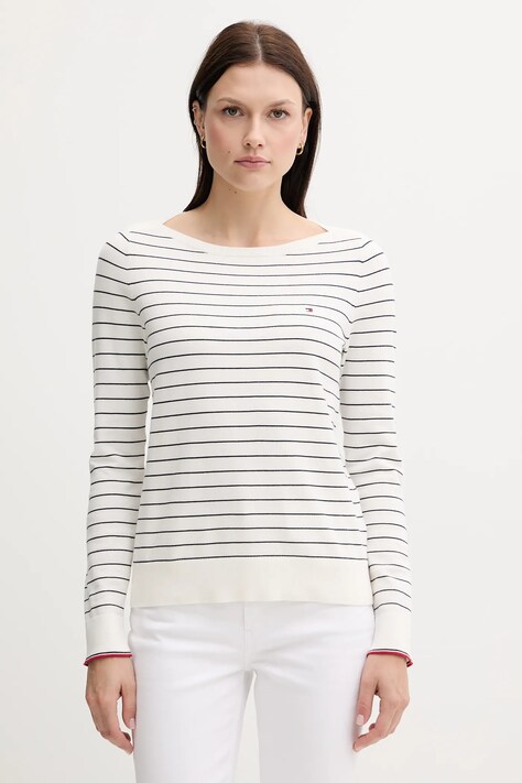 Tommy Hilfiger pulover culoarea alb, light, WW0WW40099