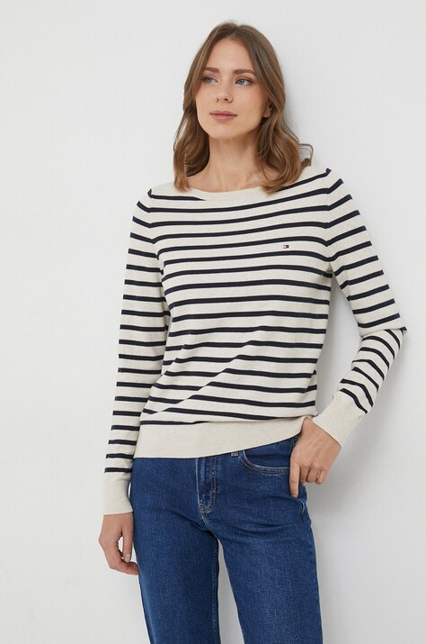 Tommy Hilfiger pulover femei, culoarea bej, light, WW0WW40099