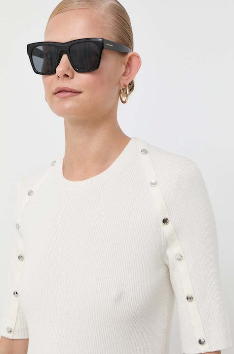 BOSS sweter z domieszką wełny damski kolor beżowy lekki