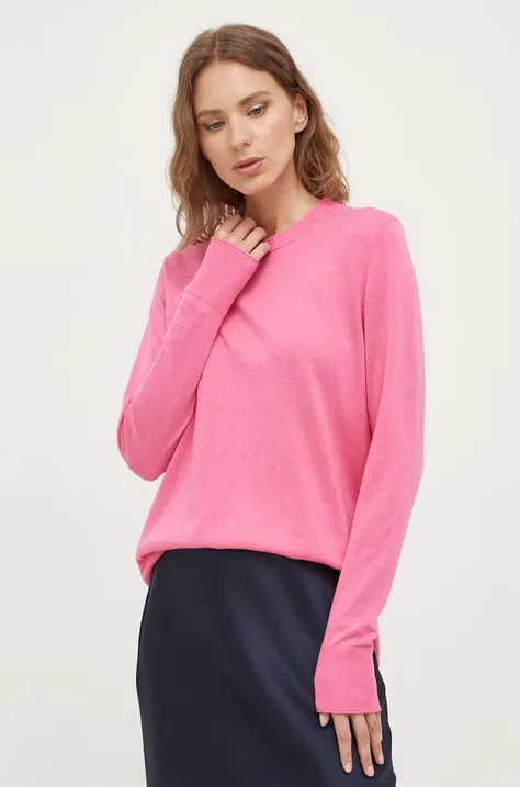 Pulover BOSS za žene, boja: ružičasta, lagani