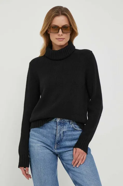 Μάλλινο πουλόβερ Polo Ralph Lauren γυναικεία, χρώμα: μαύρο