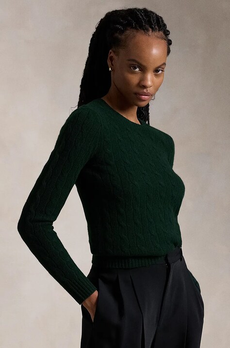 Polo Ralph Lauren pulover de lana femei, culoarea verde, light, 211910421