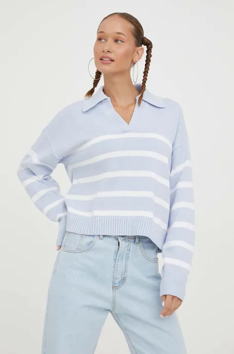 Hollister Co. sweter bawełniany kolor niebieski