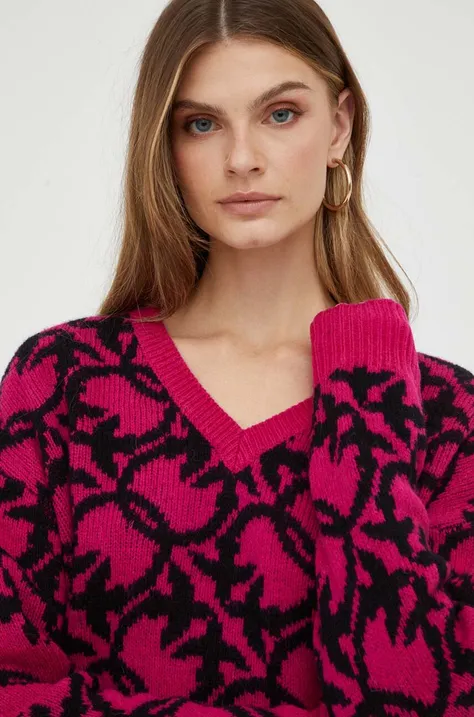 Vlnený sveter Pinko dámsky, ružová farba, 101575.A11F