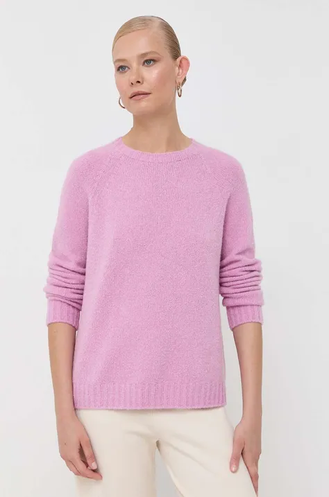 Weekend Max Mara sweter z domieszką wełny damski kolor różowy