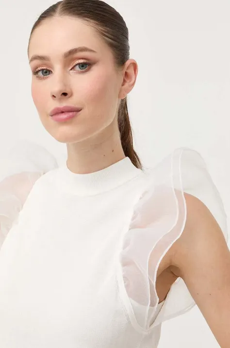 Блузка Karl Lagerfeld жіноча колір бежевий однотонна