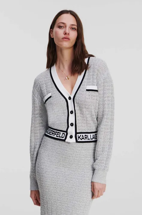 Karl Lagerfeld sweter damski kolor szary lekki