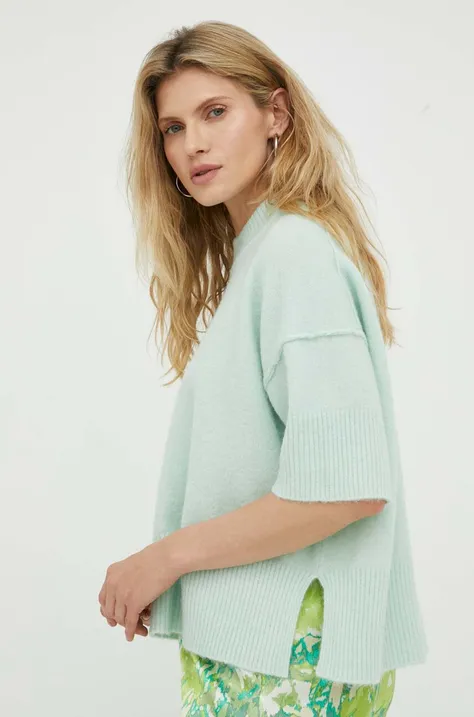 Volnen pulover Day Birger et Mikkelsen ženski, zelena barva