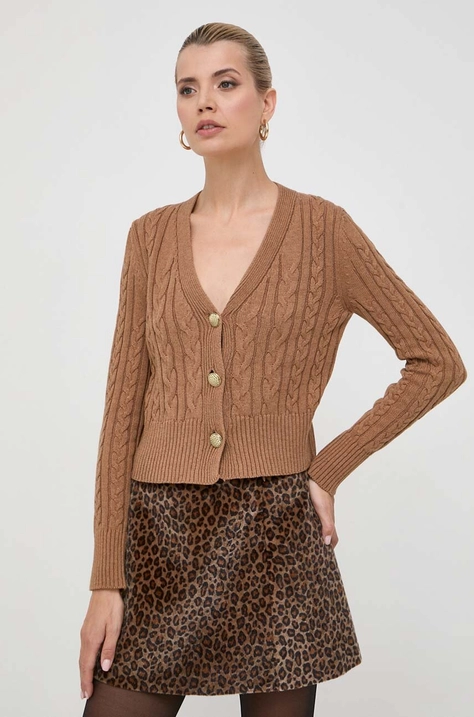 Marella cardigan din amestec de lana culoarea bej, light