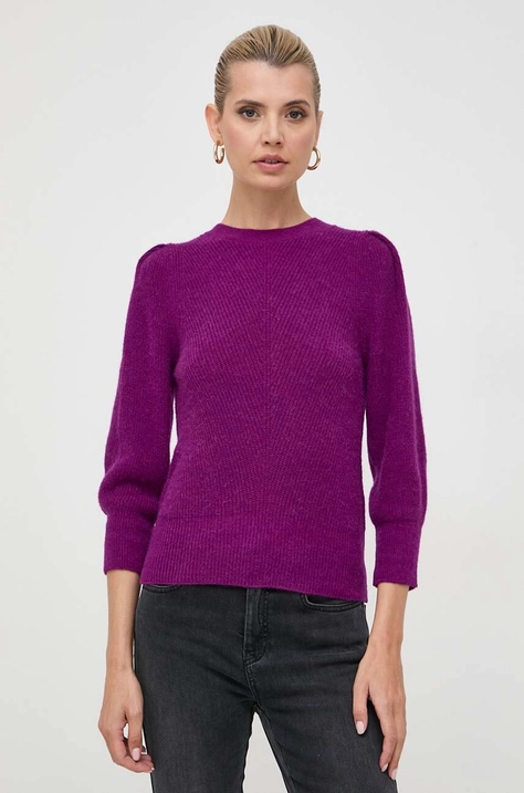 Marella pulover din amestec de lana femei, culoarea violet, light