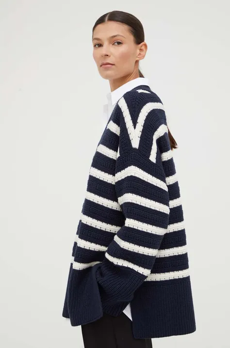 Samsoe Samsoe wool blend jumper women’s navy blue color