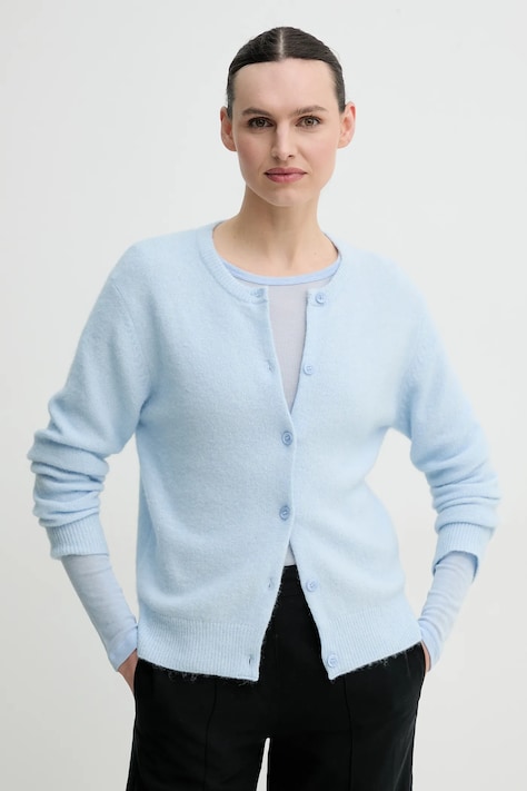 Samsoe Samsoe cardigan in lana NOR colore blu F16422744