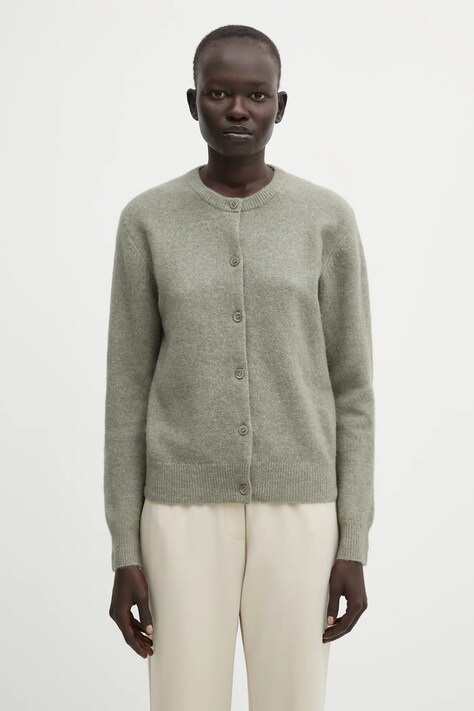 Vuneni kardigan Samsoe Samsoe NOR boja: zelena, lagani, F16422744