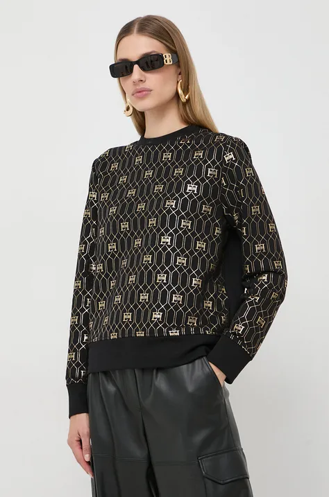 Elisabetta Franchi bluza damska kolor czarny z nadrukiem