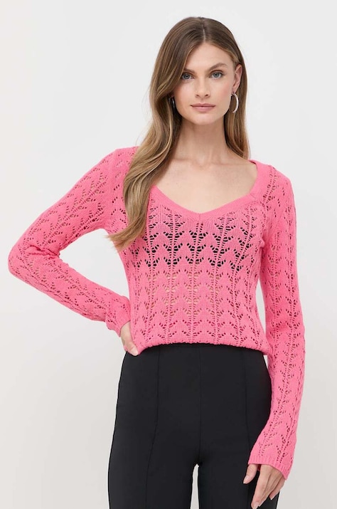 Twinset sweter z domieszką kaszmiru kolor różowy lekki