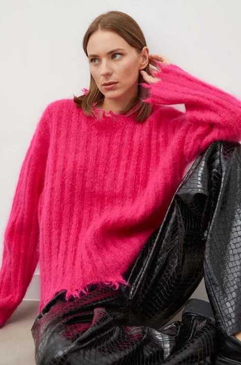 Μάλλινο πουλόβερ Herskind γυναικεία, χρώμα: ροζ