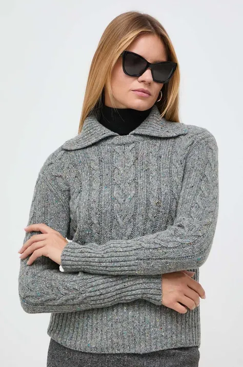 Vuneni pulover Weekend Max Mara za žene, boja: siva