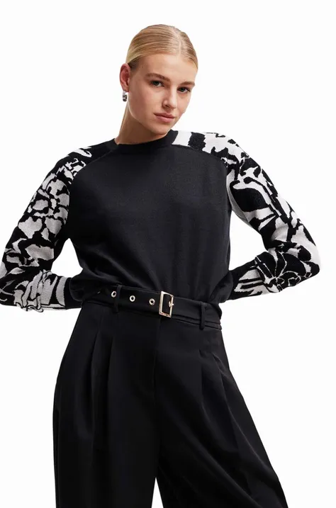 Desigual sweter damski kolor czarny