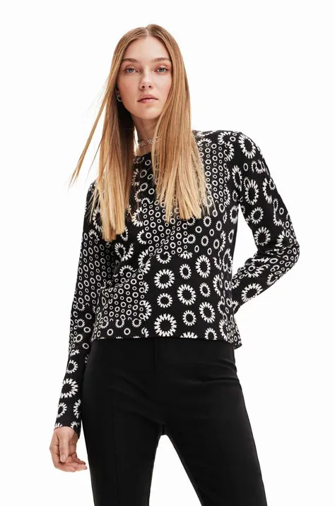 Desigual sweter damski kolor czarny