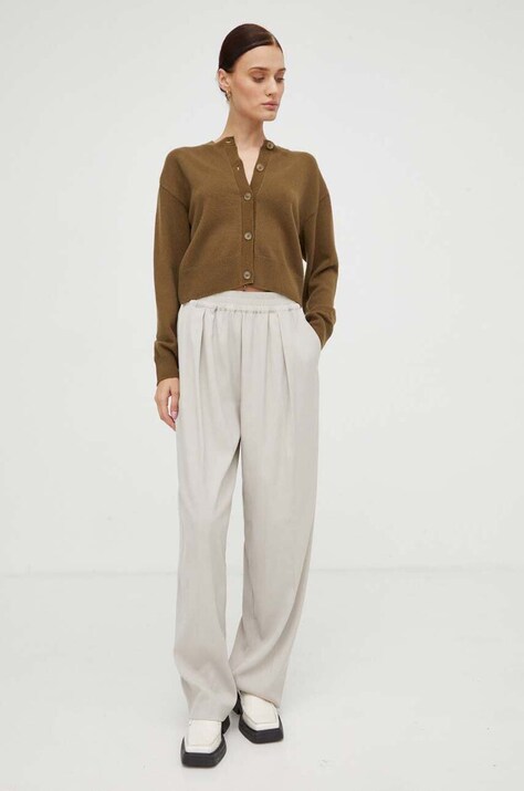 Marc O'Polo cardigan din lana culoarea verde, light