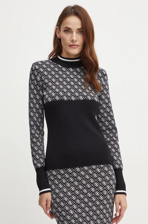Пуловер Guess дамски в черно от лека материя