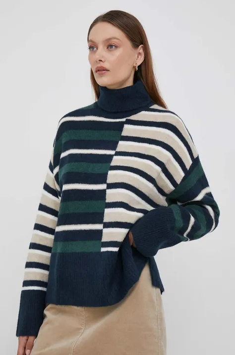 Pepe Jeans sweter z domieszką wełny damski ciepły z golfem