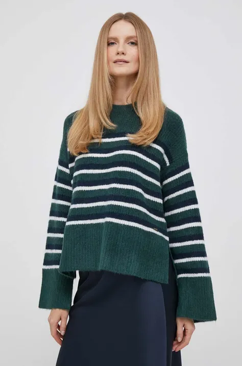 Pepe Jeans gyapjúkeverék pulóver női, zöld