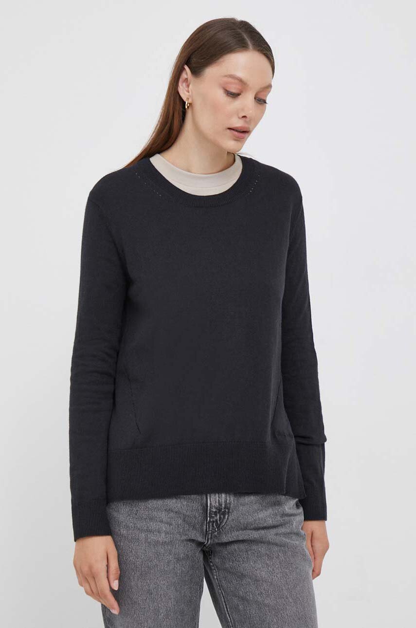 Pepe Jeans sweter z domieszką wełny damski kolor czarny lekki