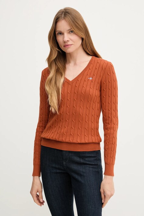 Gant sweter damski kolor pomarańczowy lekki
