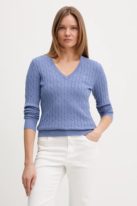 Gant sweter damski kolor niebieski lekki 4800101