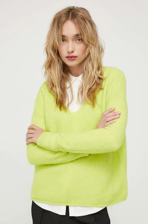 Μάλλινο πουλόβερ American Vintage γυναικεία, χρώμα: πράσινο