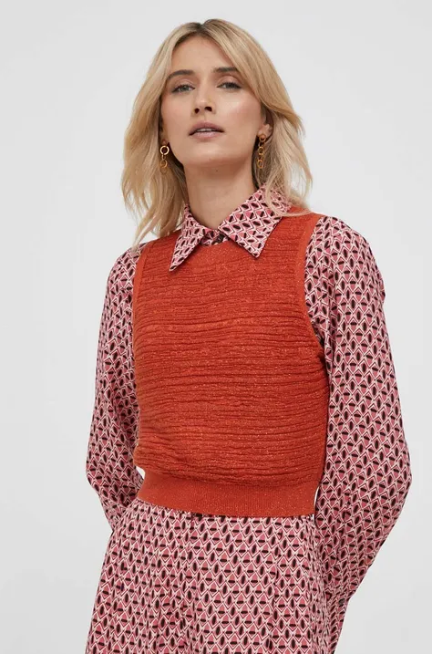 Sisley sweter damski kolor pomarańczowy